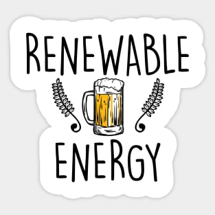 Cute & Funny Renewable Energy Beer Drinking Pun Sticker